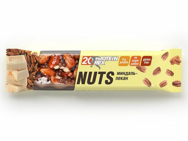 Батончик Protein Rex Nuts протеиновый миндаль, пекан 40 г