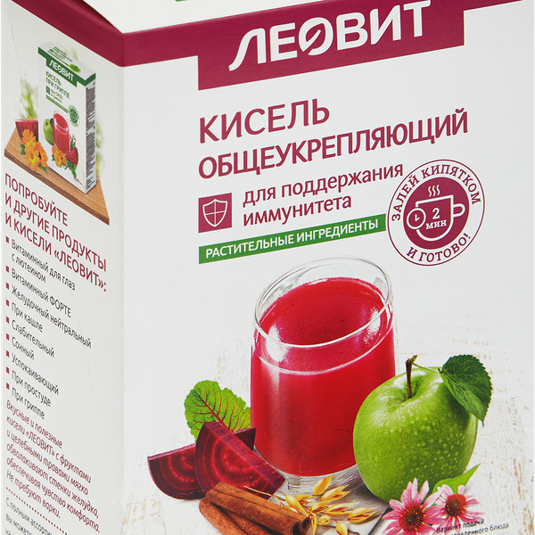 Кисель растворимый ЛЕОВИТ Общеукрепляющий 5 шт, 100г
