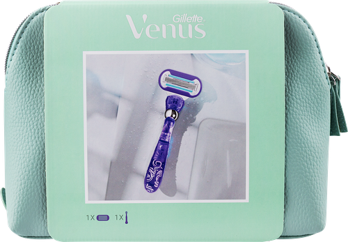 Набор подарочный женский Venus Gillette Swirl Бритва с 1 сменной кассетой и косметичка