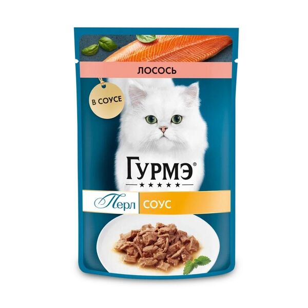 Влажный корм для кошек Гурмэ с лососем в соусе, 75 г