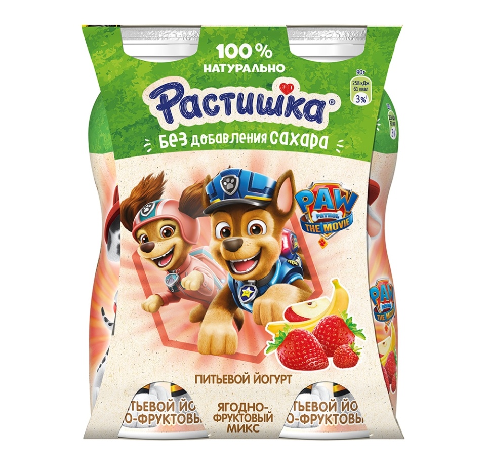 

Йогурт питьевой детский Растишка Nature ягодно-фруктовый микс 1.6% 90 г