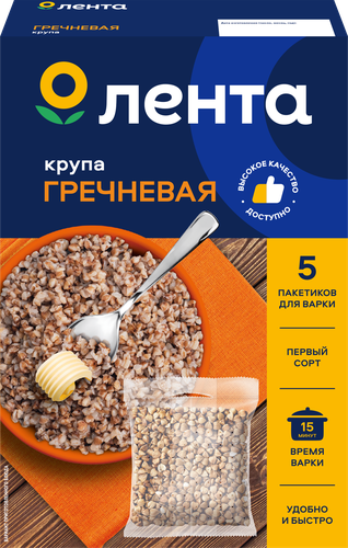 

Крупа гречневая ЛЕНТА 1-й сорт, в пакетиках, 5х100 г
