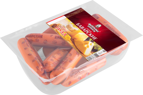 

Сосиски ФАМИЛЬНЫЕ КОЛБАСЫ Баварские с сыром Гауда, категория В, 600г