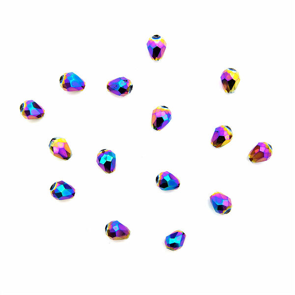 11349 Бусины стеклянные, 5*7мм, 15шт/упак(5-радужный)