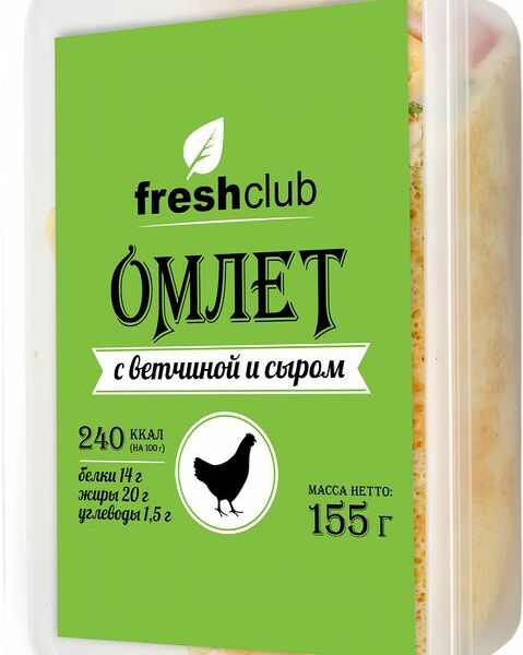 Омлет-рулет Freshclub С ветчиной и сыром 155г