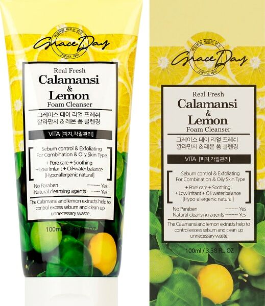 Пенка для умывания Grace Day освежающая с экстрактами лимона и каламанси 100мл