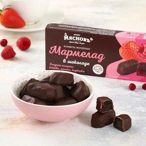 Конфеты Мармелад в шоколаде ягодное ассорти МясновЪ Буфет