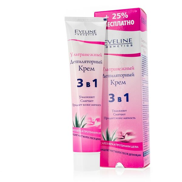 Крем для депиляции Eveline с алоэ вера и протеинами шелка 125мл