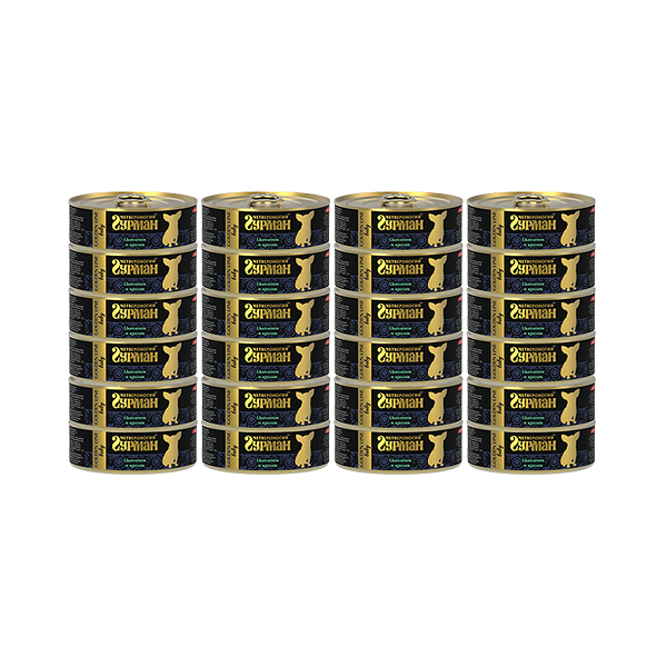 Корм для щенков ЧЕТВЕРОНОГИЙ ГУРМАН Цыпленок, кролик в желе конс.100г (упаковка - 24 шт)