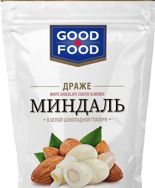 Драже Good-Food Миндаль в белой шоколадной глазури 150г