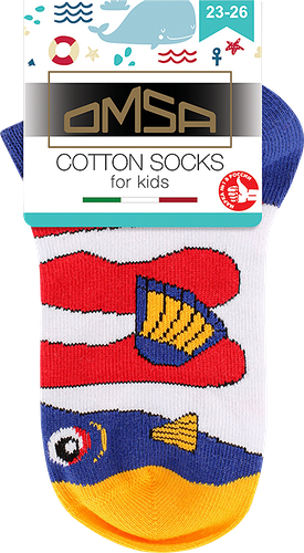 Носки детские OMSA Kids Calzino, с дизайном рыбки, rosso р.23-26