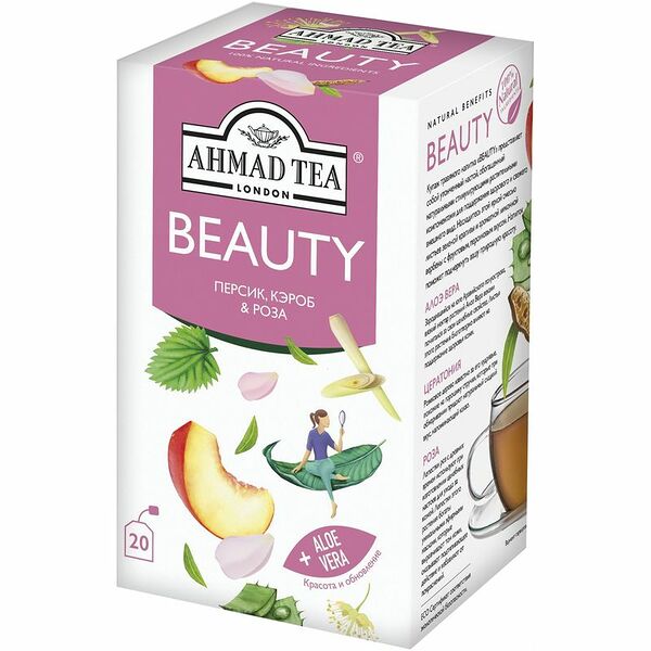 Чай Ahmad tea Beauty Персик кэроб роза пакетированный 20х1,5 г