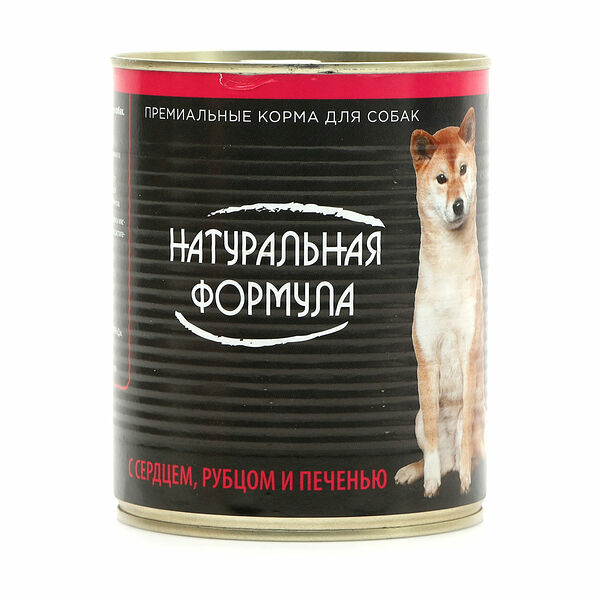Корм консервированный для собак с сердцем рубцом и печенью ТМ Натуральная формула