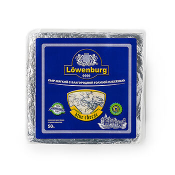 Сыр мягкий Lowenburg 50% с благородной голубой плесенью Kaseschloss, Россия