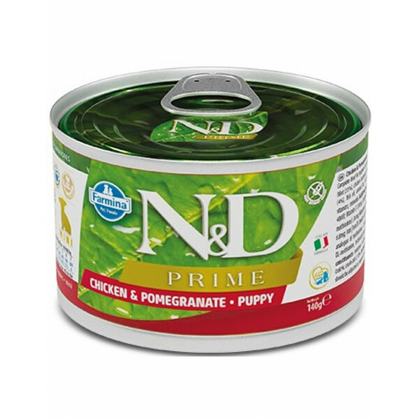 Беззерновой корм для щенков мини-пород Farmina N&d prime Chicken & Pomegranate Puppy Mini курица и гранат 140 г