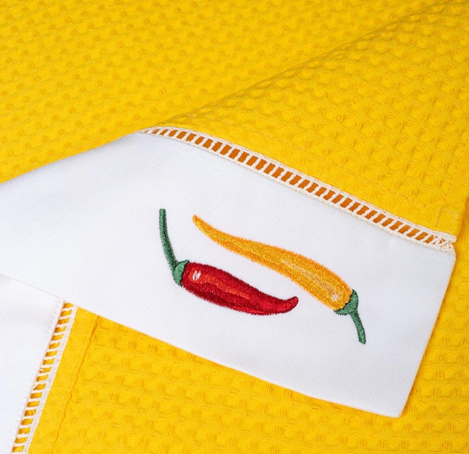 

Комплект полотенец вафельных Bellehome collection Chilli Pepper хлопок, Россия