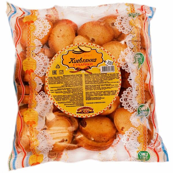 Сухарики сладкие Краяночка Киевлянка сдобные 300 г