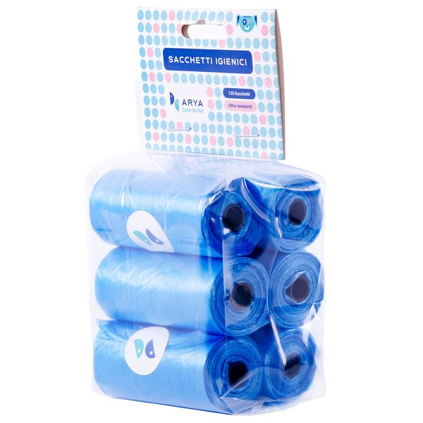 Пакеты для выгула собак ARYA Standart, синие, 6х20шт