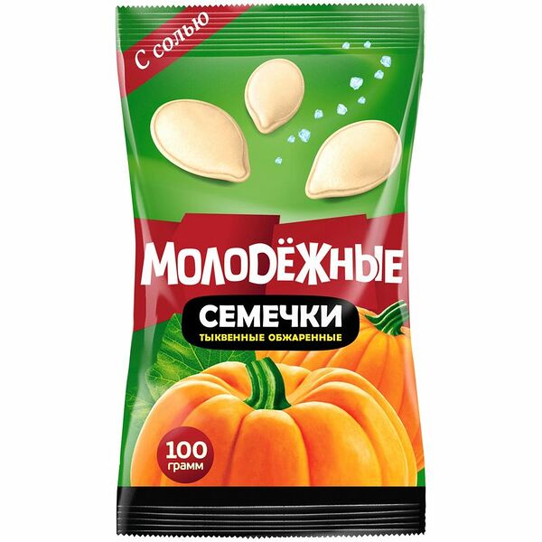 Семечки тыквы Молодежные обжаренные неочищенные с солью 100г
