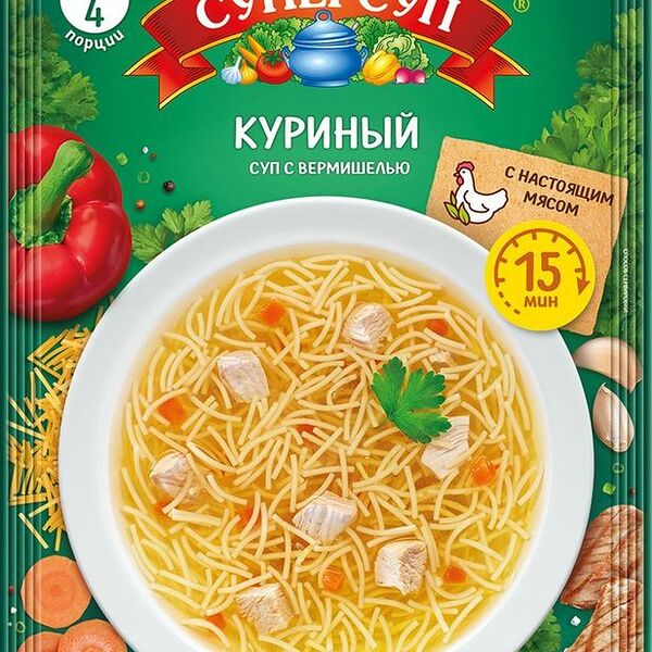 Суп Русский продукт куриный с вермишелью