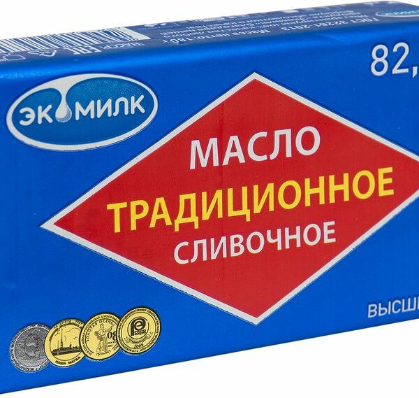 Масло сливочное Экомилк Традиционное 82.5%, 180г