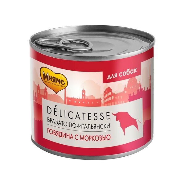 Корм для собак МНЯМС Бразато по-итальянски говядина с морковью банка