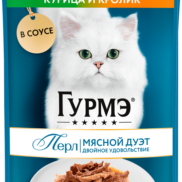 Влажный корм для кошек Gourmet Мясной Дуэт кролик курица
