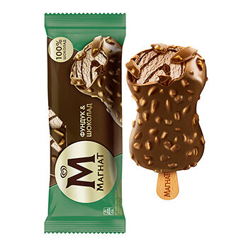 Мороженое Магнат сливочное в молочном шоколаде фундук шоколад
