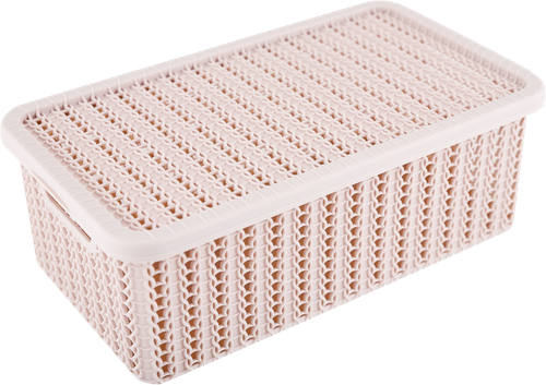 

Коробка IDEA Вязание 1.5л, с крышкой, белый ротанг Арт. М2368