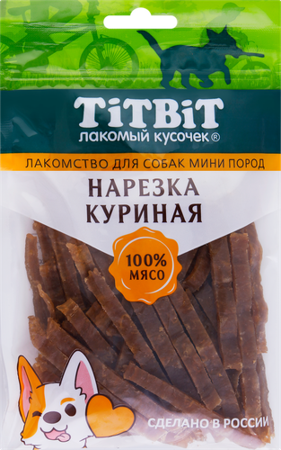 

Лакомство для собак TITBIT Нарезка куриная, 70г