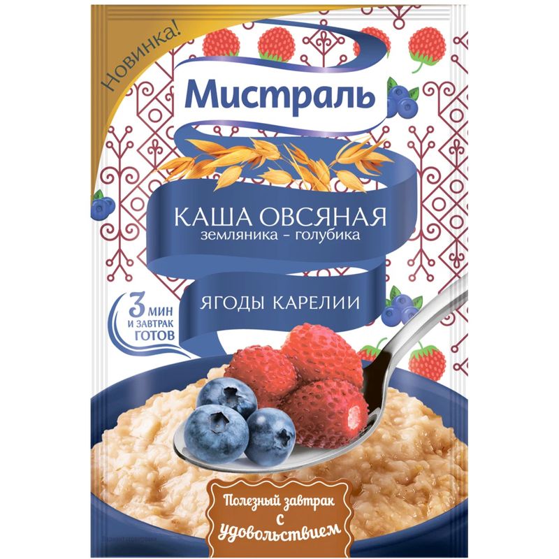 

Каша овсяная Мистраль Ягоды Карелии Земляника-голубика 40 г