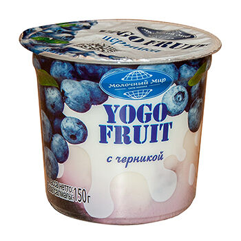 Йогурт двухслойный Молочный Мир Черника 2.5%, 150 г