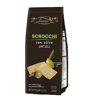 Крекеры Laurieri с оливками 175г, Италия