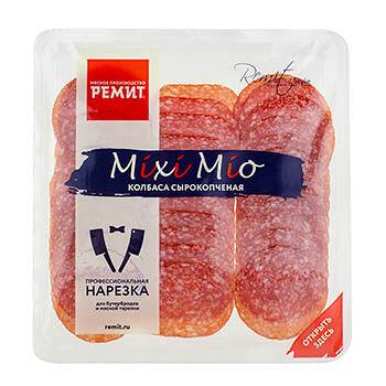 Колбаса сырокопченая Ремит Mixi Mio ассорти, нарезка
