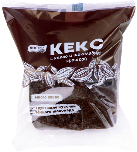 Кекс Восход с какао и шоколадной крошкой 100 г