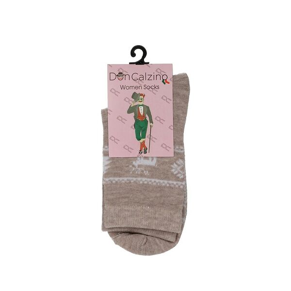 Женские носки Don Calzino Скандинавские олени Бежевый р.23-25