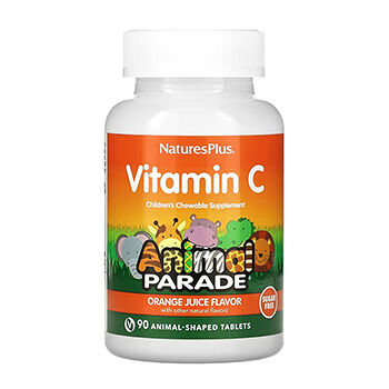 Бад Animal Parade Витамин C для детей со вкусом апельсинового сока 90 жевательных таблеток, США