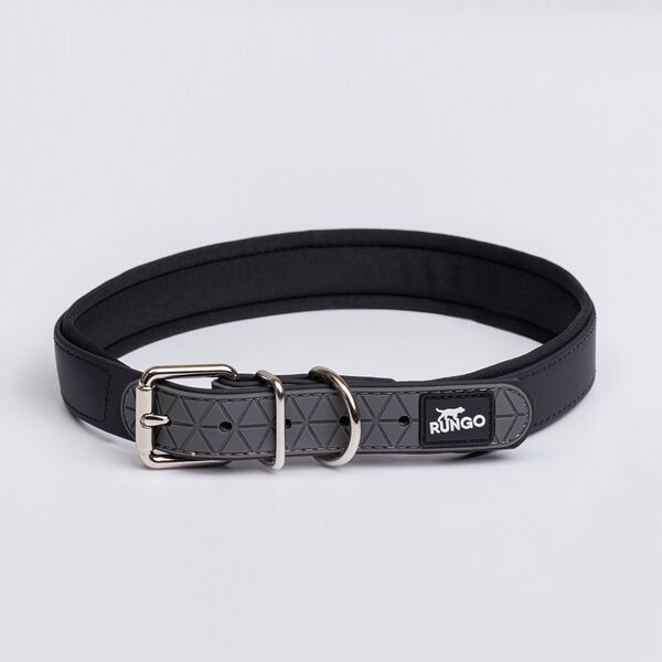 Ошейник из биотана с неопреном для собак, 2,5х65 см, черный