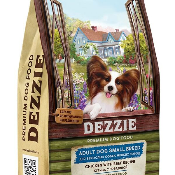 Корм сухой для собак мелких пород DEZZIE Adult Dog Small Breed, Курица с Говядиной