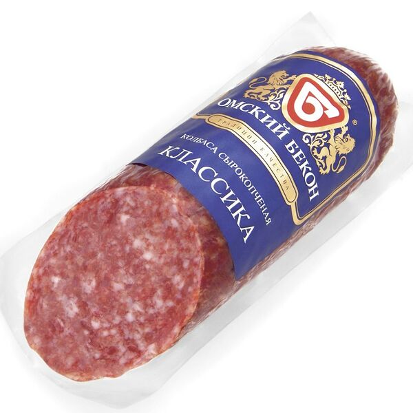 Колбаса сырокопченая Омский Бекон Классическая