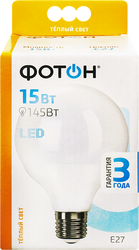 Лампа светодиодная ФОТОН LED G95 15W E27 3000K