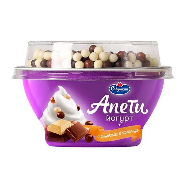 Йогурт Савушкин Пломбир с шоколадными шариками 5%, 105 г