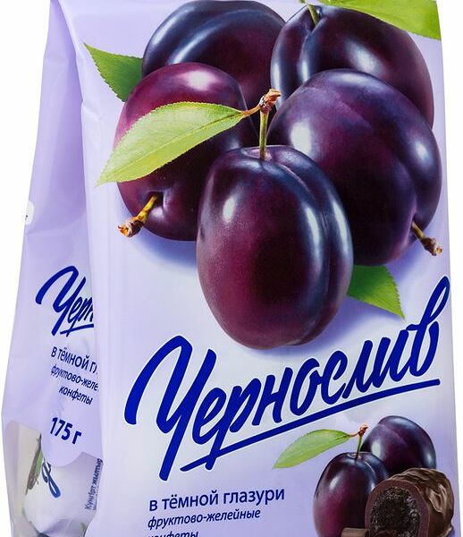 Конфеты фруктово-желейные Good Food Чернослив в тёмной глазури
