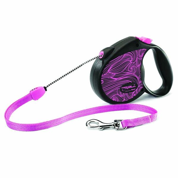 Поводок-рулетка для собак Triol Colour розовый, длина 5 м, Размер S