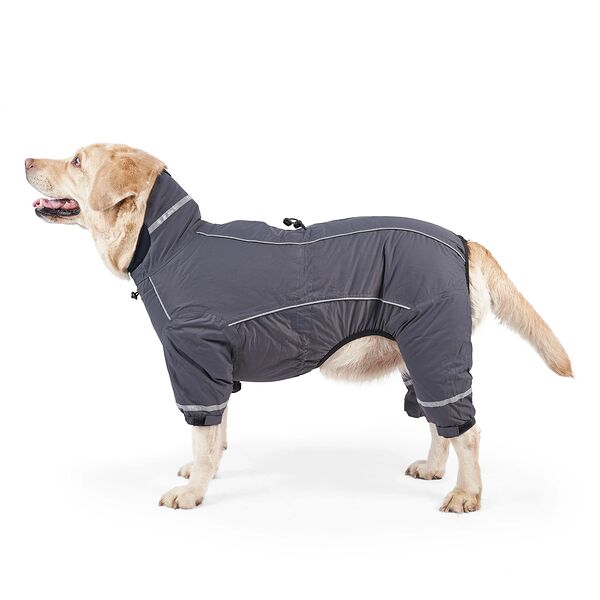 Комбинезон теплый с удлиненным воротником для собак XS серый