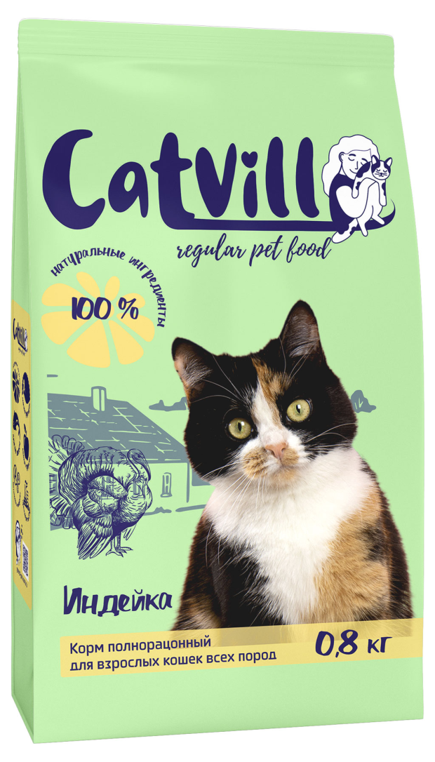 

Корм сухой CatVeld полнорационный для взрослых кошек всех пород с индейкой 800 г