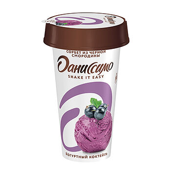 Коктейль йогуртный Shake it easy Даниссимо со вкусом Сорбета из сочной чёрной смородины 2,7%