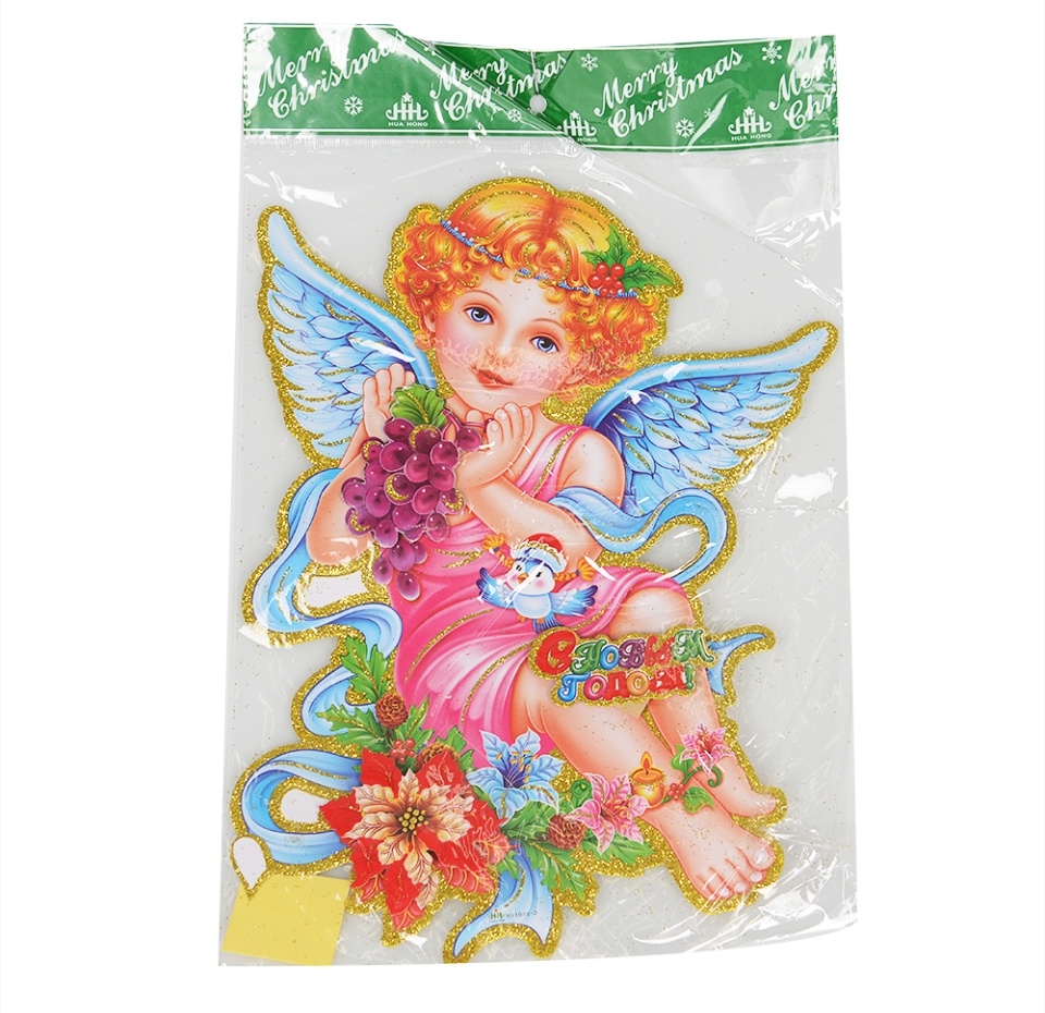 

Украшение 2D Ангел Merry Christmas 38х27 см бумага