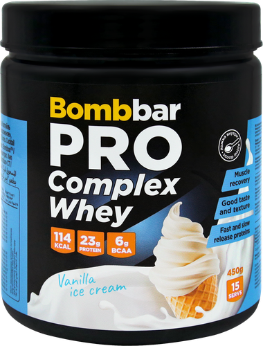 

Коктейль многокомпонентный BOMBBAR Pro, со вкусом ванильное мороженое, 450г