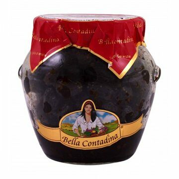 Оливки черные вяленые с косточкой без жидкости Bella Contadina ст/б 290г